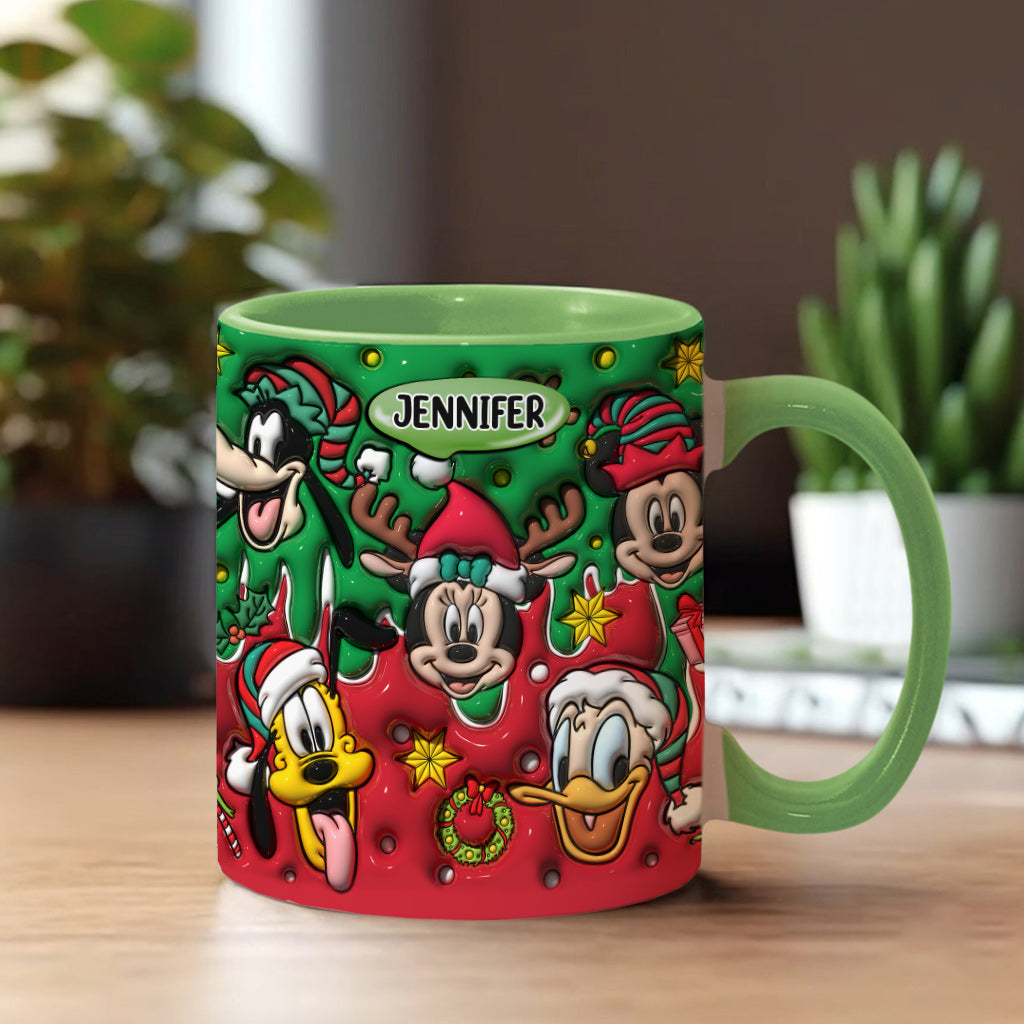 Personalized Christmas Mouse Accent Mug Custom Name Gift Accent Mug GradoCreations