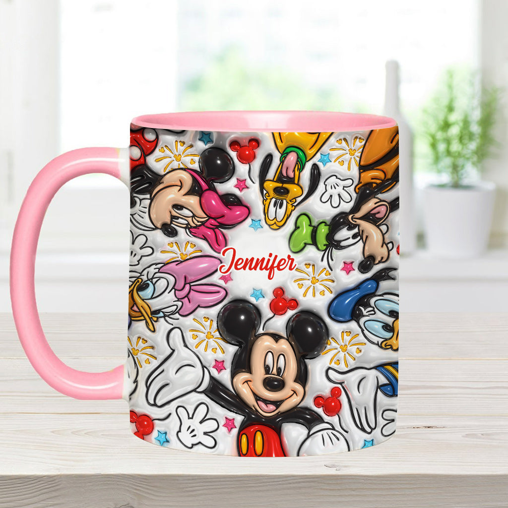 Personalized Mickey Mouse Accent Mug Custom Name Holiday Gift Accent Mug GradoCreations