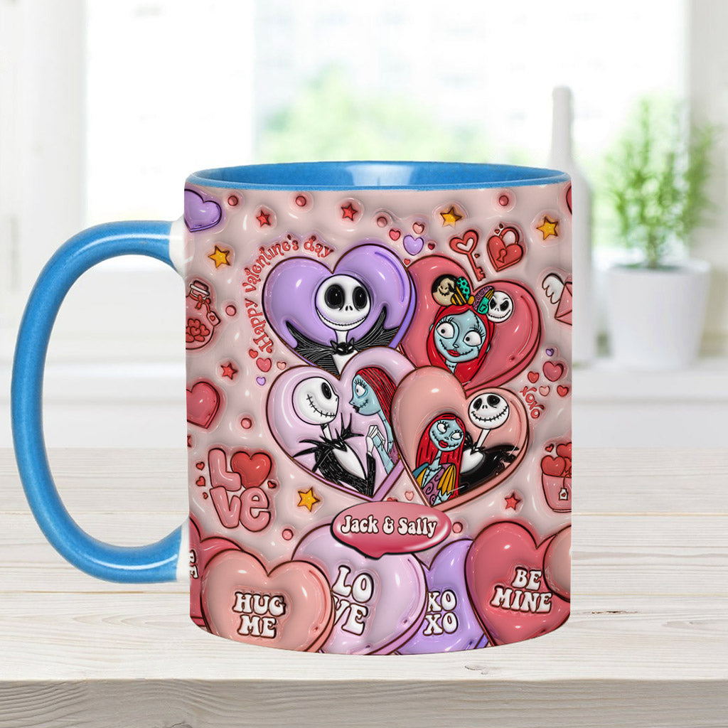 Personalized Valentine's Day Accent Mug Custom Name Gift for Couples Accent Mug GradoCreations