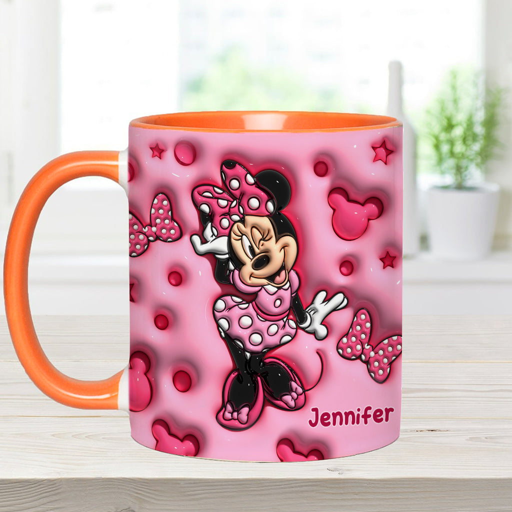 Personalized Pink Minnie Mouse Accent Mug with Custom Name Gift Accent Mug GradoCreations