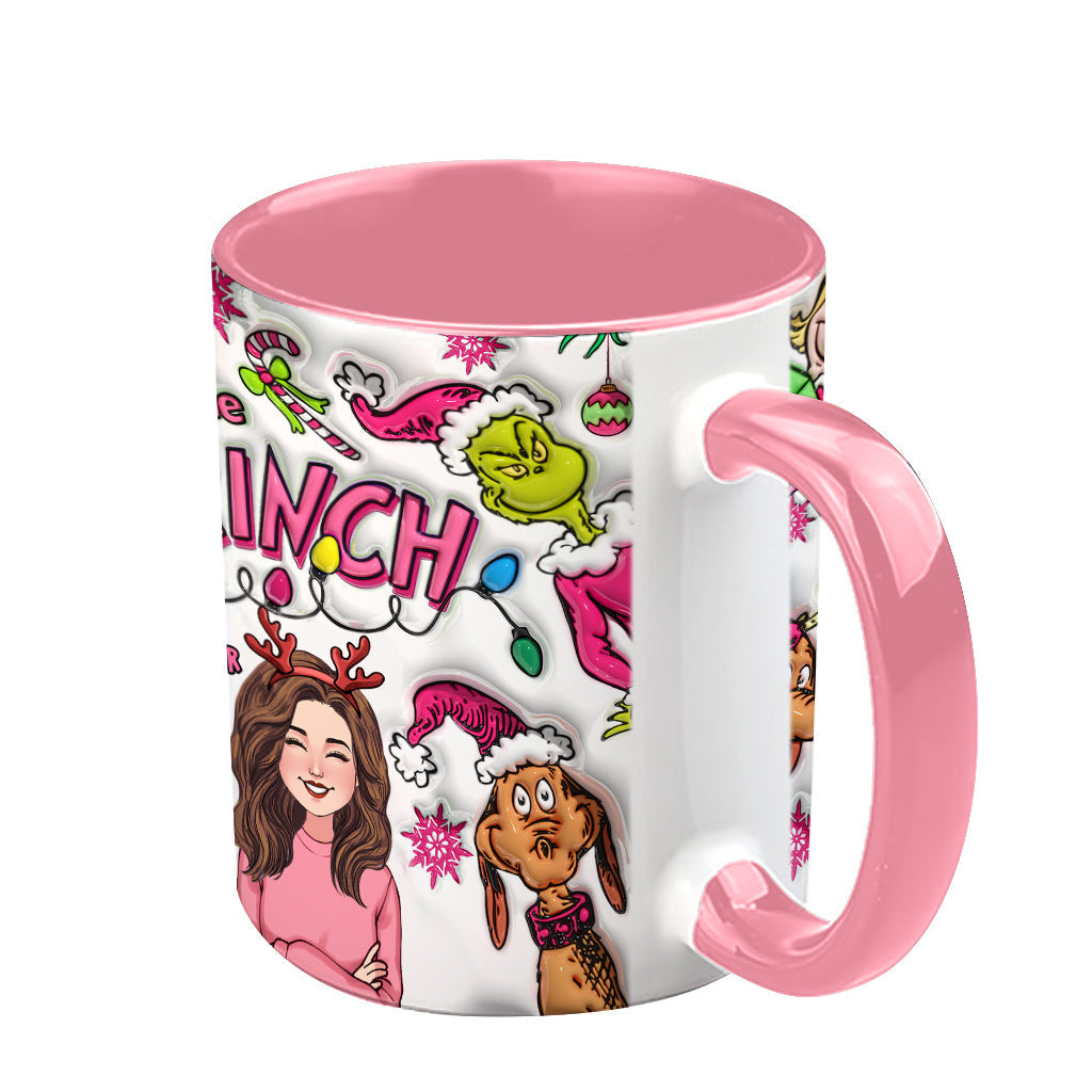 Personalized Grinch Accent Mug Custom Name Christmas Gift Accent Mug GradoCreations