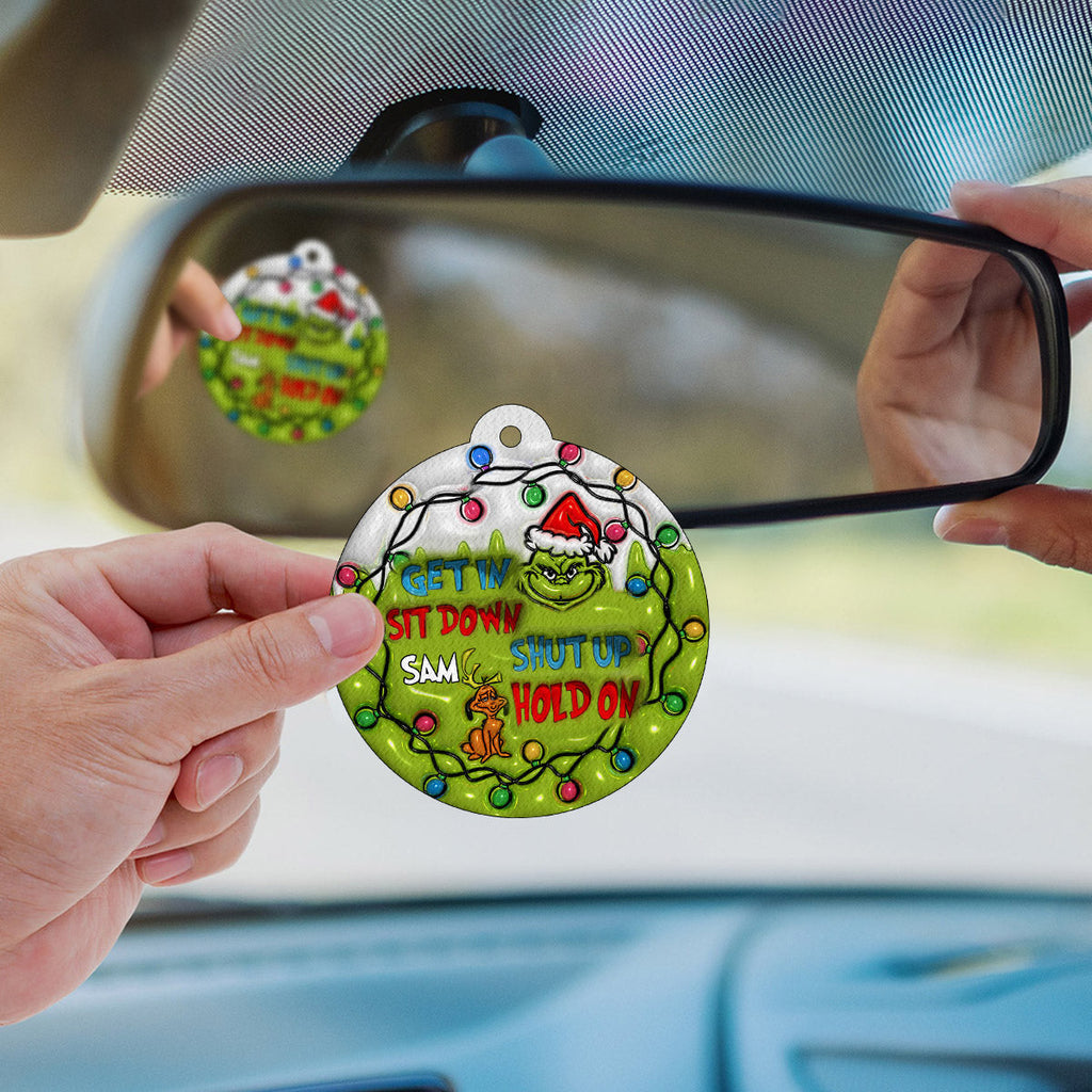 Personalized Grinch Circle Air Freshener Custom Name Gift for Christmas Circle Air Freshener GradoCreations