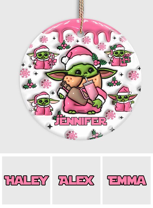 Personalized Ceramic Circle Ornament Cute Child Gift for Christmas Ceramic Circle Ornament GradoCreations