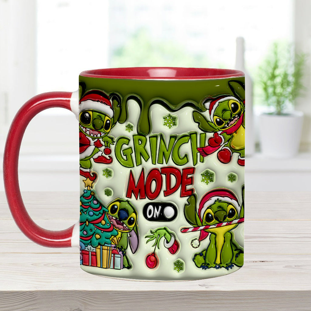 Personalized Grinch Mode Accent Mug Custom Name Gift for Christmas Accent Mug GradoCreations