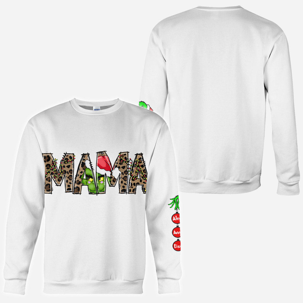 Personalized Christmas Hoodie for Mom with Grinch Design All Over Shirt GradoCreations
