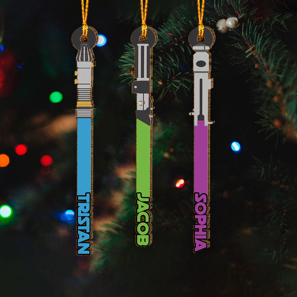 Personalized Star Wars Lightsaber Ornament Custom Name Christmas Gift One-sided Ornament GradoCreations