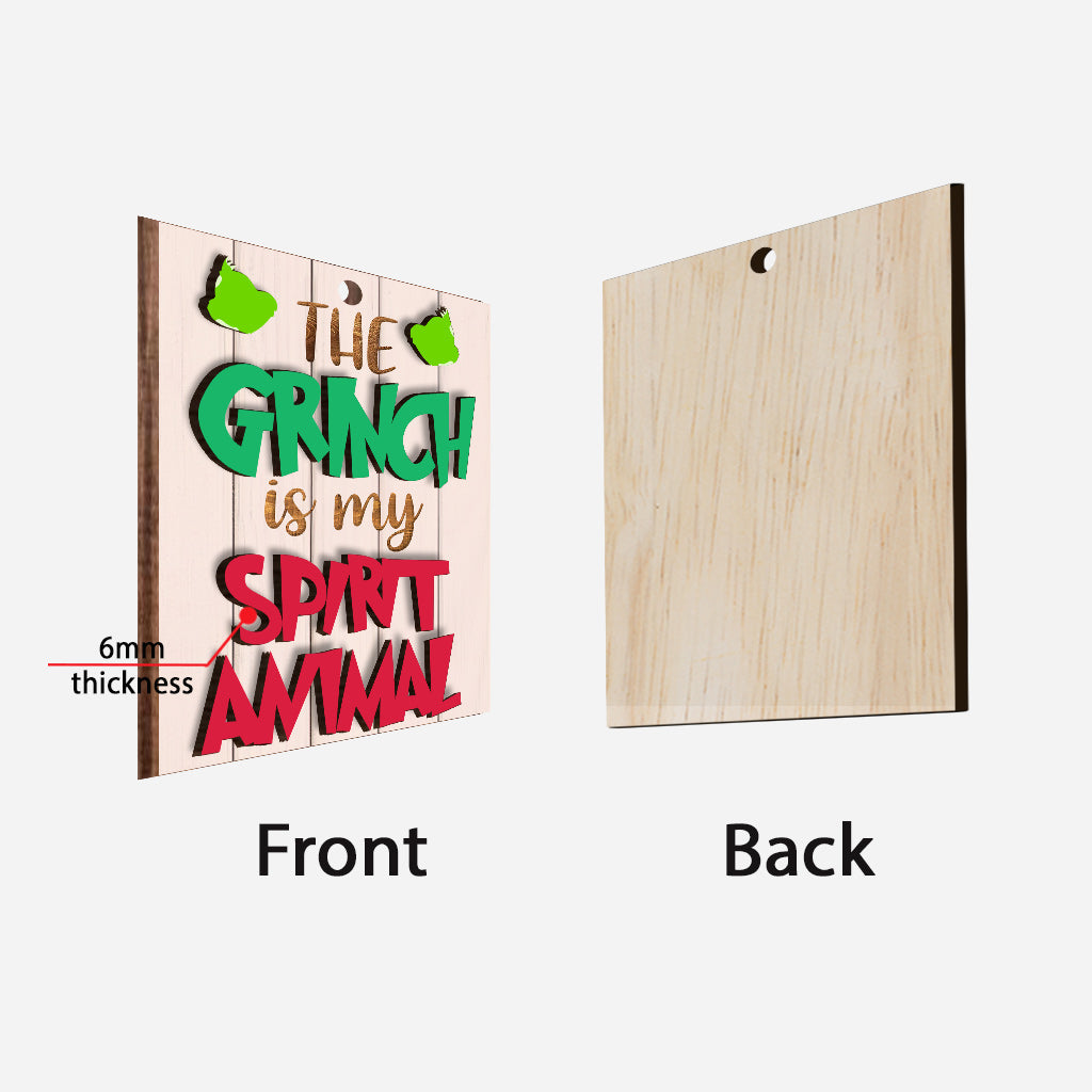 Personalized Christmas Layered Wood Ornament for Grinch Lovers Layered Wood Ornament GradoCreations
