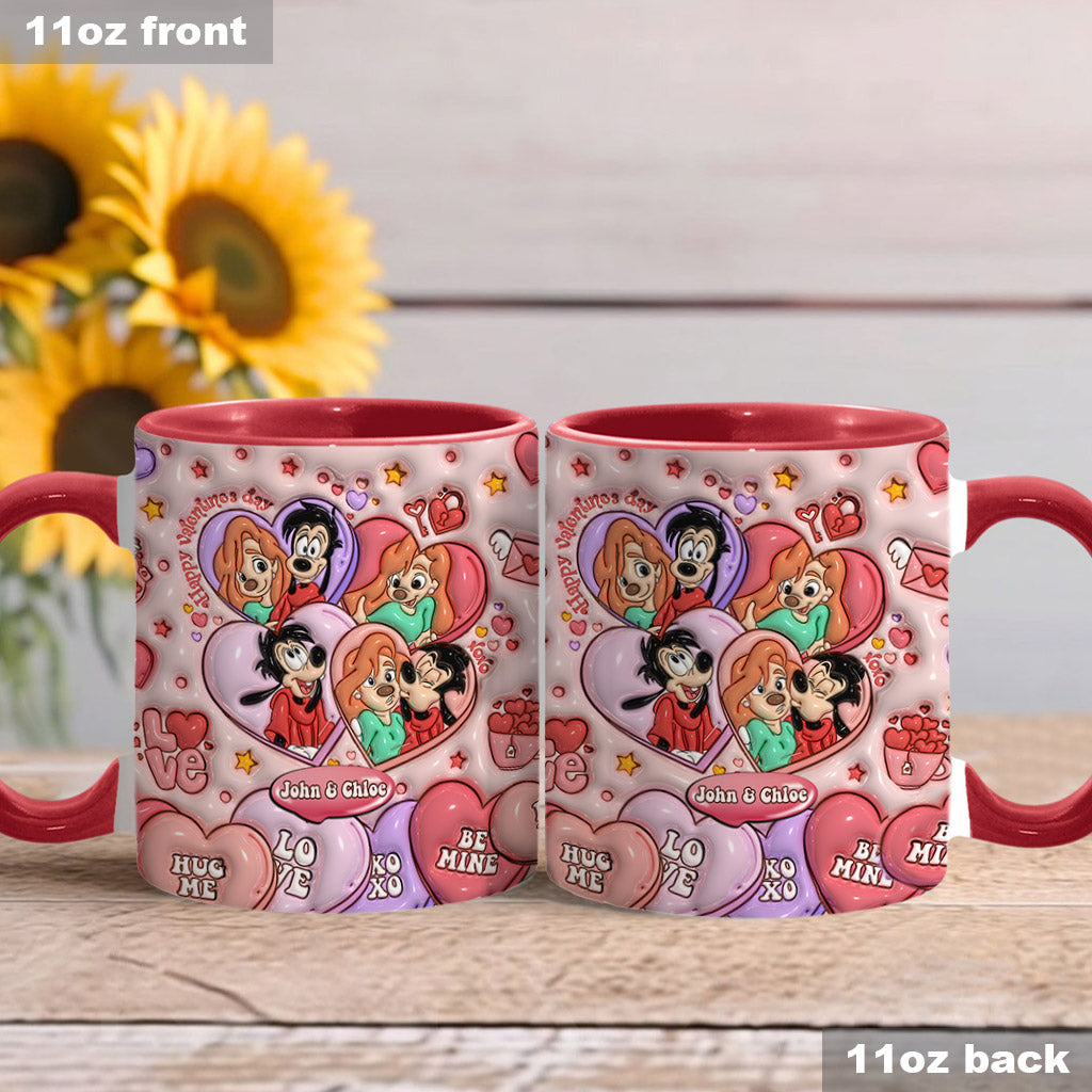Personalized Valentine’s Day Accent Mug Custom Name Gift for Couple Accent Mug GradoCreations