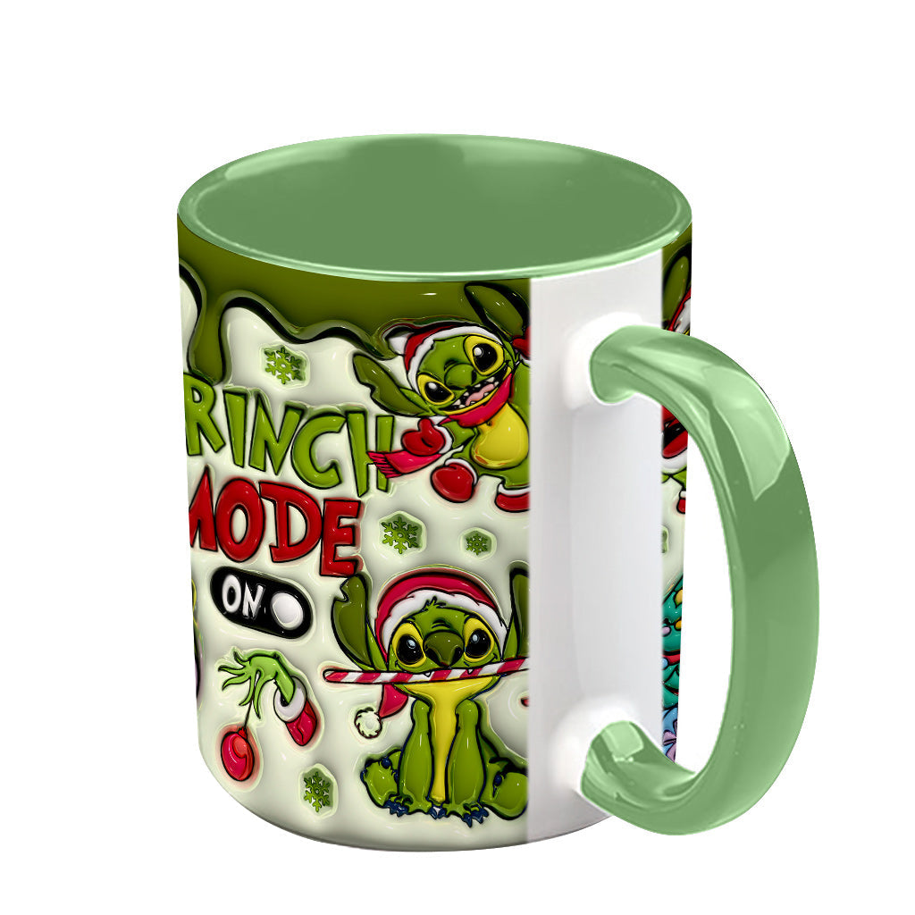 Personalized Grinch Mode Accent Mug Custom Name Gift for Christmas Accent Mug GradoCreations