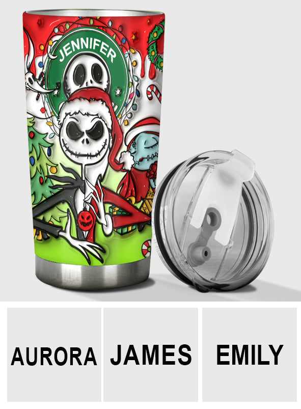 Personalized Nightmare Tumbler Custom Name Stainless Steel Gift for Halloween Christmas Tumbler GradoCreations
