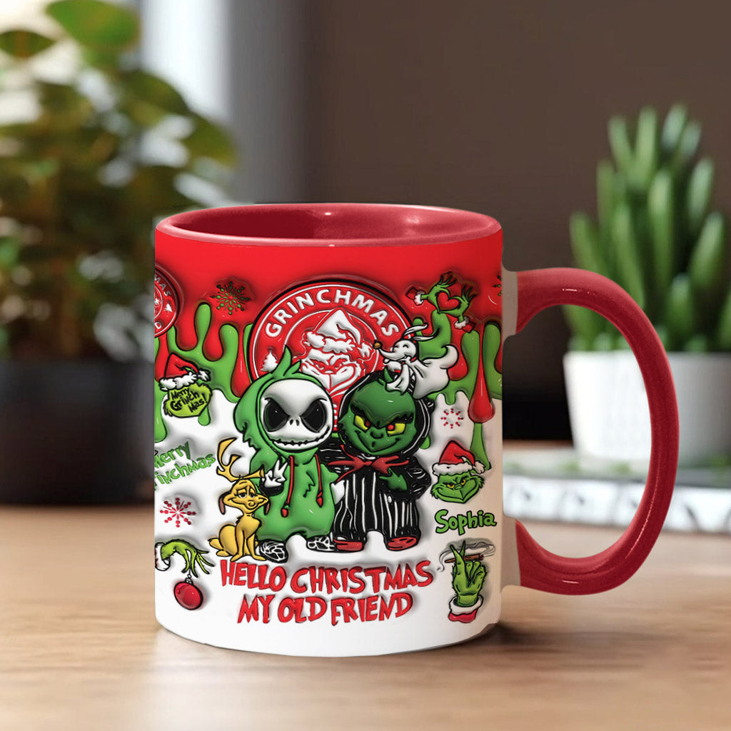 Personalized Grinch Accent Mug Custom Name Christmas Gift Accent Mug GradoCreations