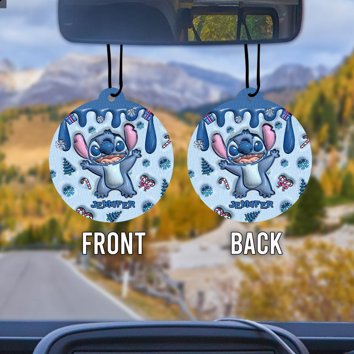 Personalized Ohana Circle Air Freshener Christmas Gift Circle Air Freshener GradoCreations