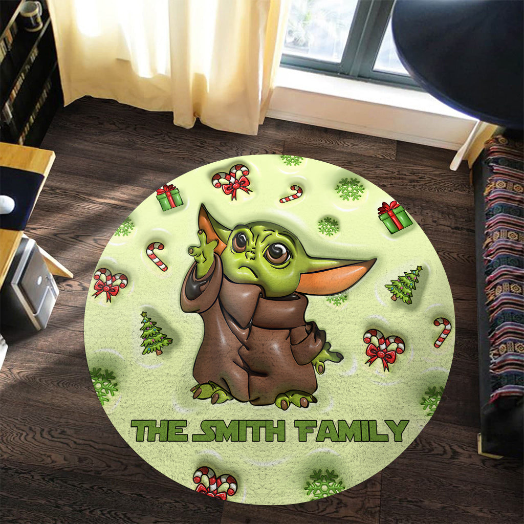 Personalized The Force Round Rug Custom Family Name Gift Round Rug GradoCreations