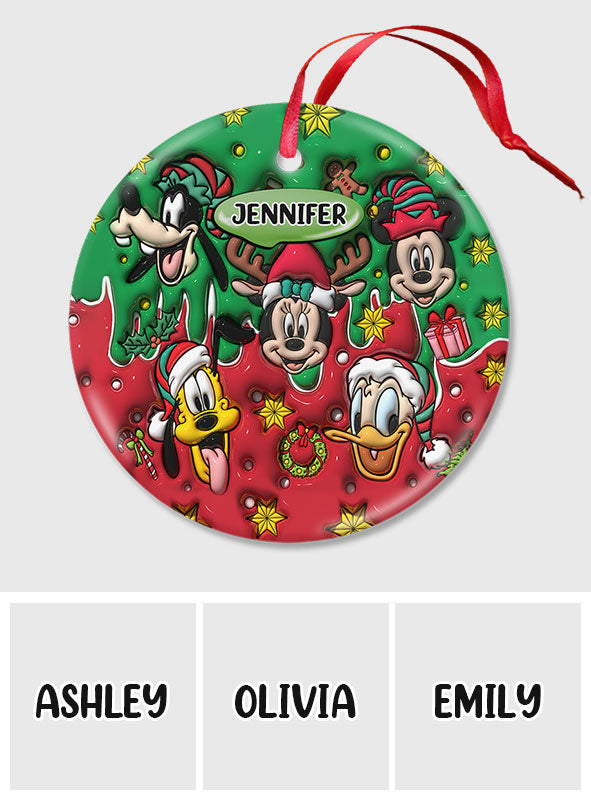 Personalized Ceramic Circle Ornament Christmas Gift for Kids Ceramic Circle Ornament GradoCreations