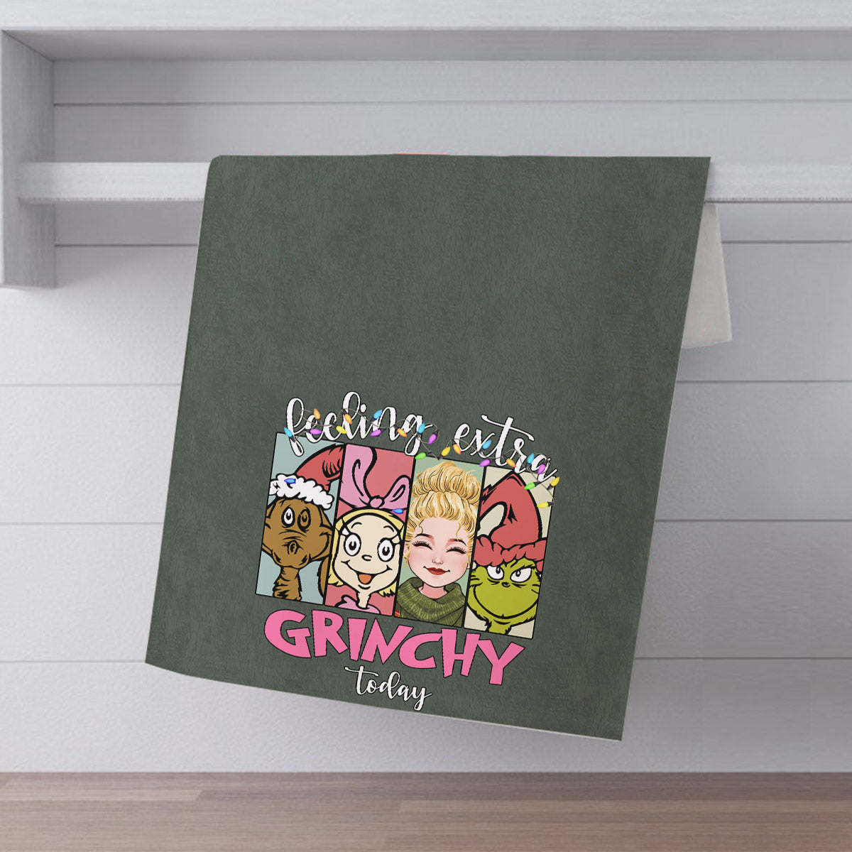 Personalized Grinch Christmas Towel Custom Design Gift Idea Towel GradoCreations