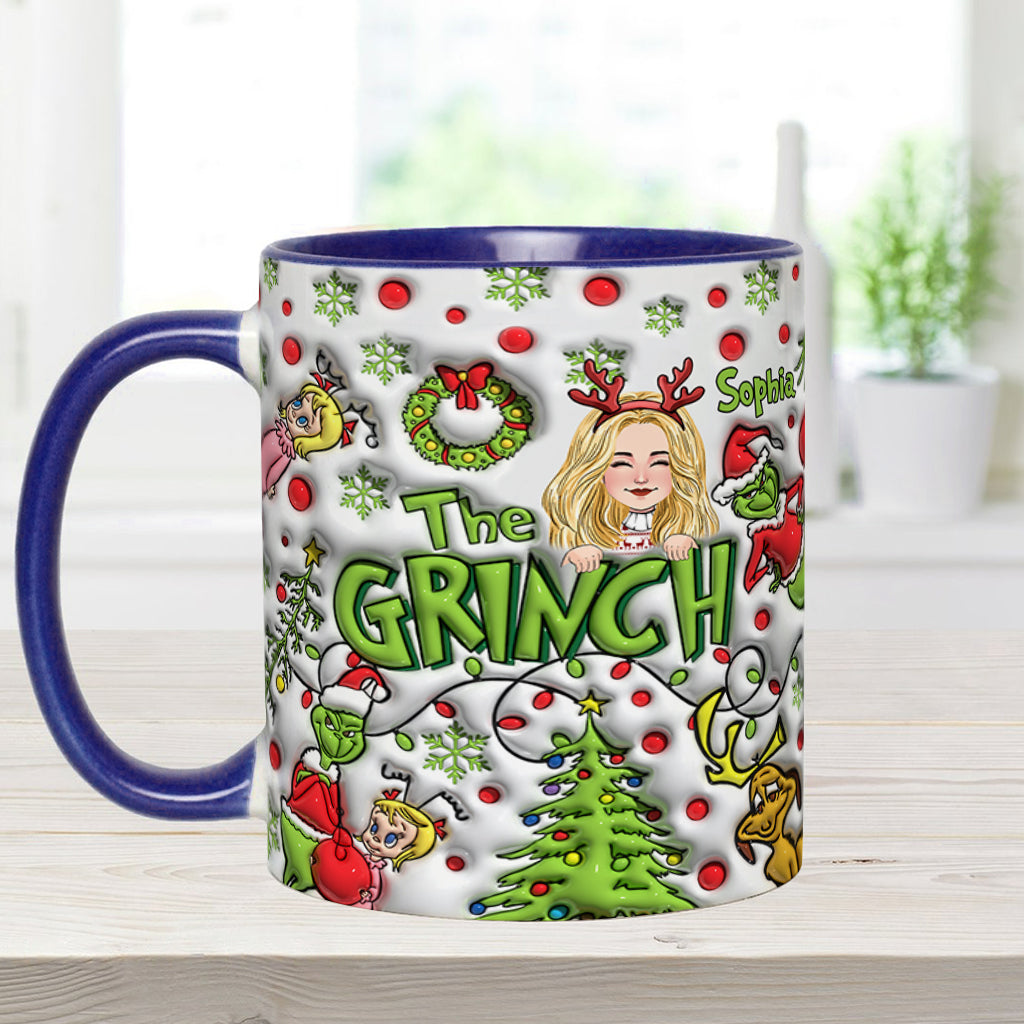 Personalized The Grinch Accent Mug Custom Name Christmas Gift Accent Mug GradoCreations