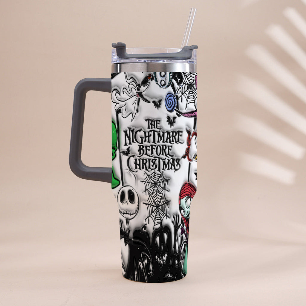 Personalized Nightmare Tumbler with Handle Custom Name Gift Tumbler With Handle GradoCreations