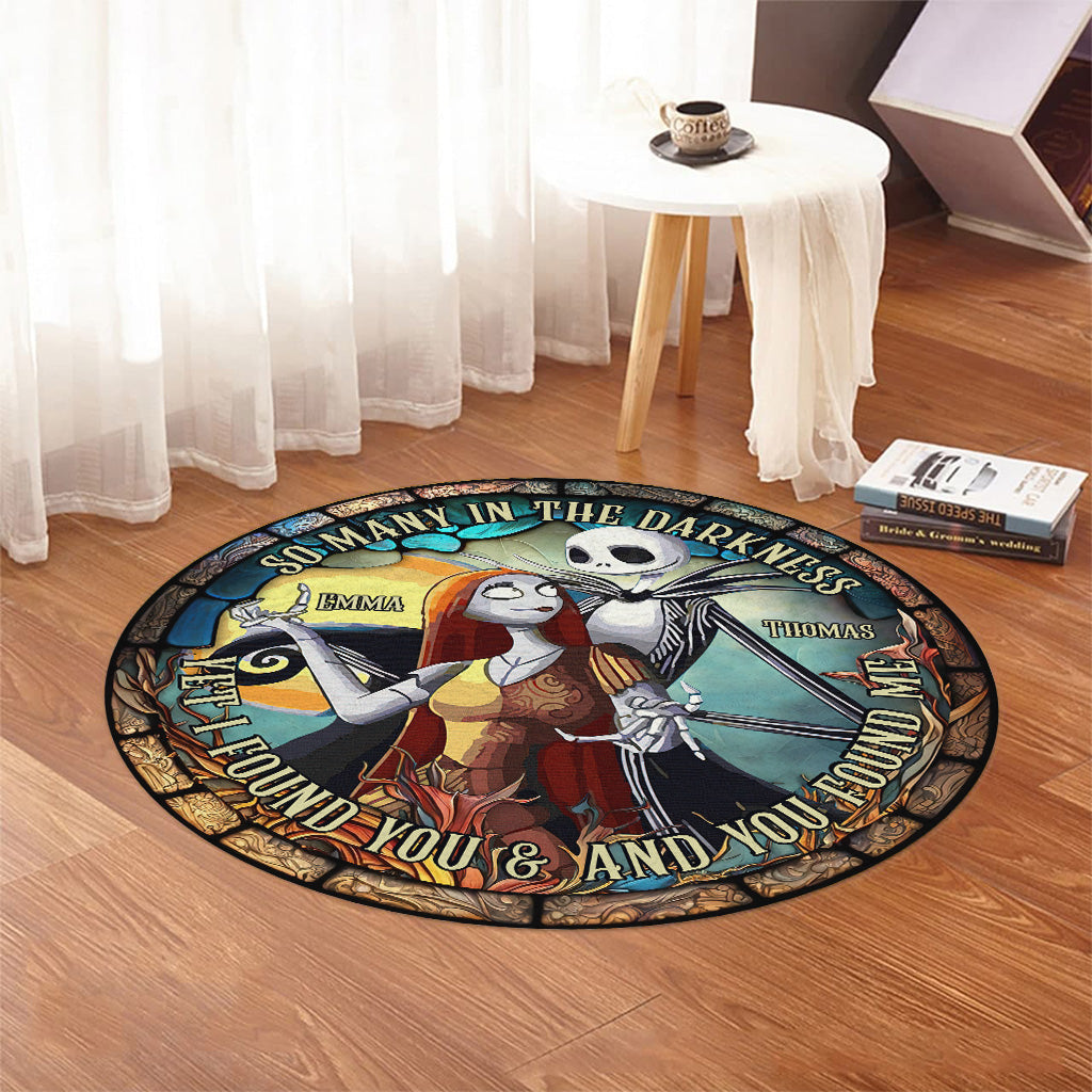 Personalized Stained Glass Round Rug Custom Couple Gift Round Rug GradoCreations