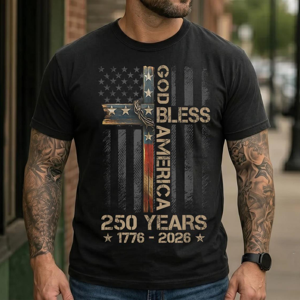 God Bless America Comfort Shirt 250 Years Custom Gift for Dad Comfort Shirt FIX GradoCreations