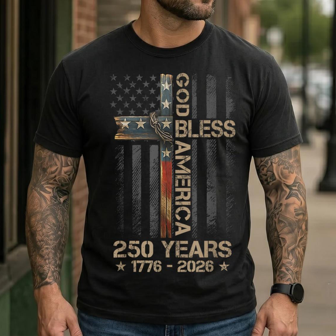 God Bless America Comfort Shirt 250 Years Custom Gift for Dad Comfort Shirt FIX GradoCreations