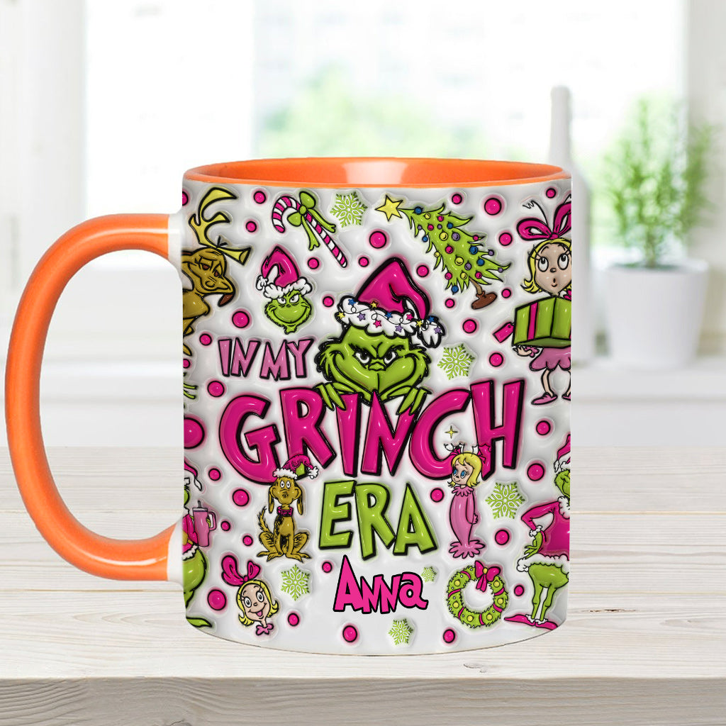 Personalized Grinch Accent Mug Custom Name Holiday Gift Accent Mug GradoCreations