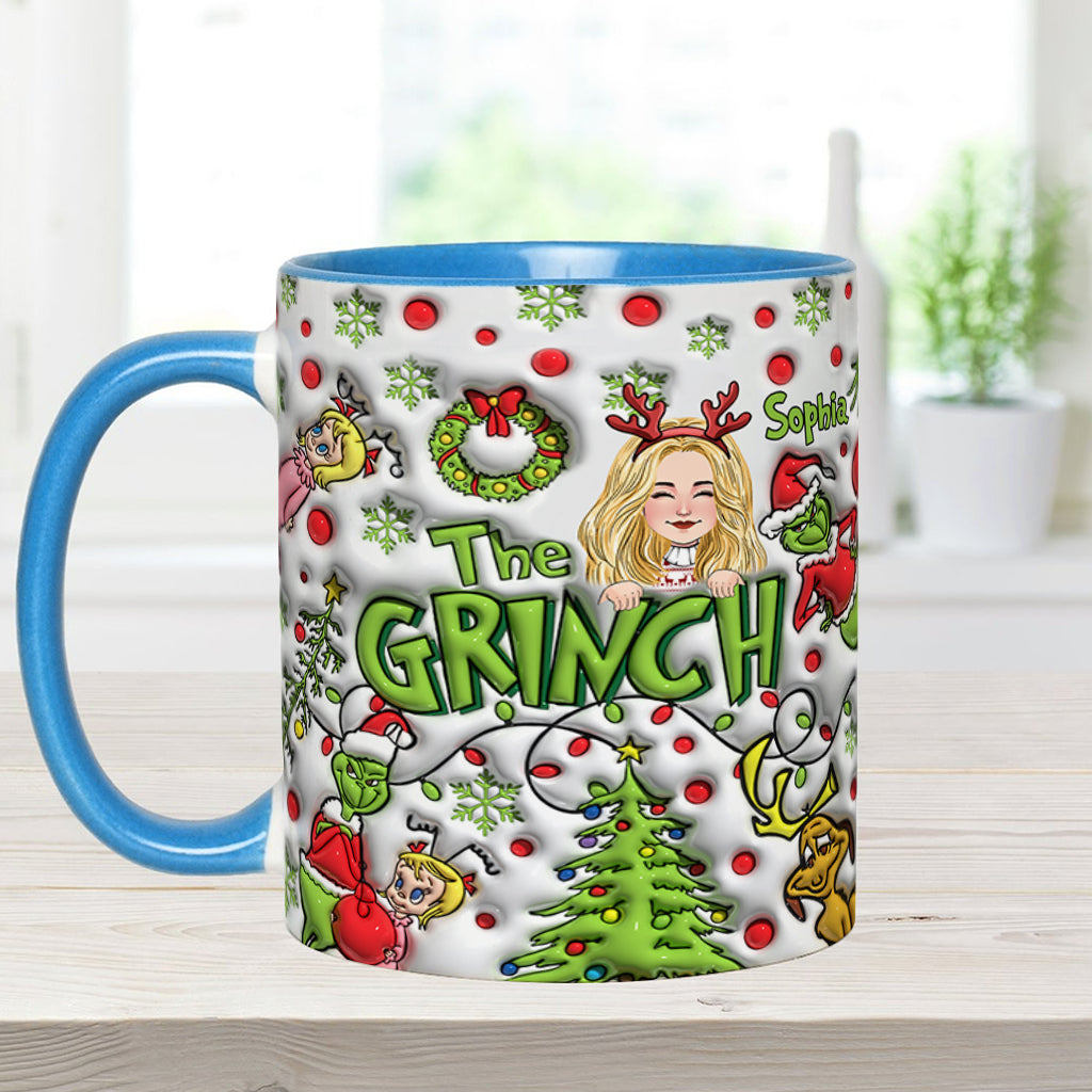 Personalized The Grinch Accent Mug Custom Name Christmas Gift Accent Mug GradoCreations