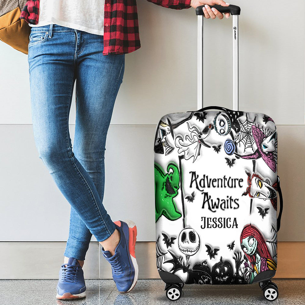 Personalized Nightmare Luggage Cover Custom Name Halloween Gift Luggage Cover GradoCreations