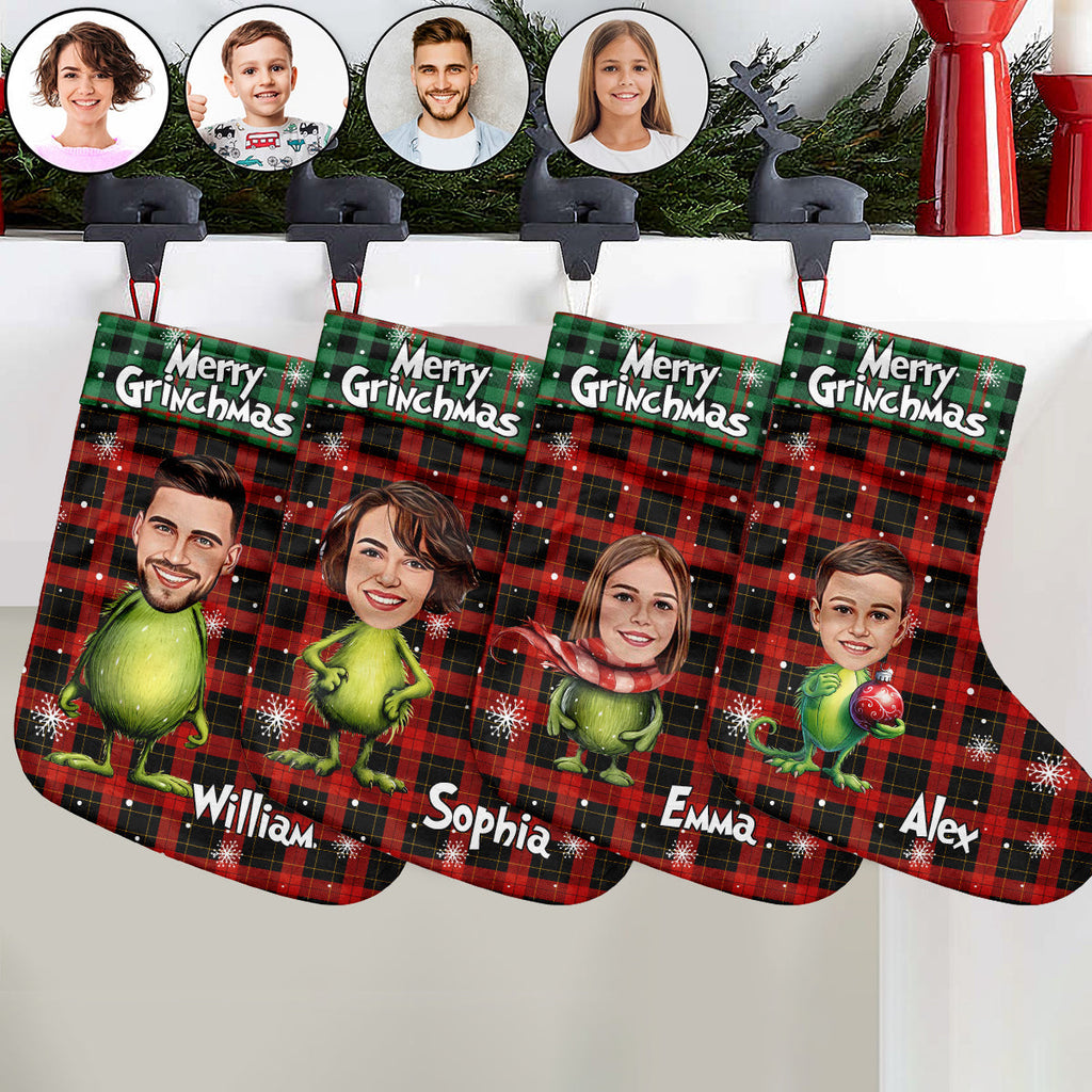 Personalized Merry Grinchmas Christmas Stockings with Custom Names Christmas Stockings GradoCreations