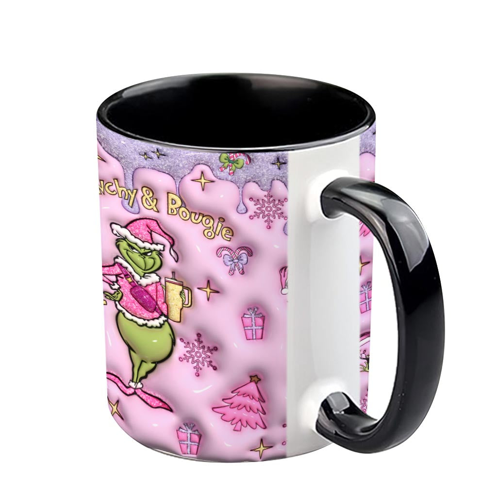 Personalized Grinchy & Bougie Accent Mug Custom Name Gift for Christmas Accent Mug GradoCreations