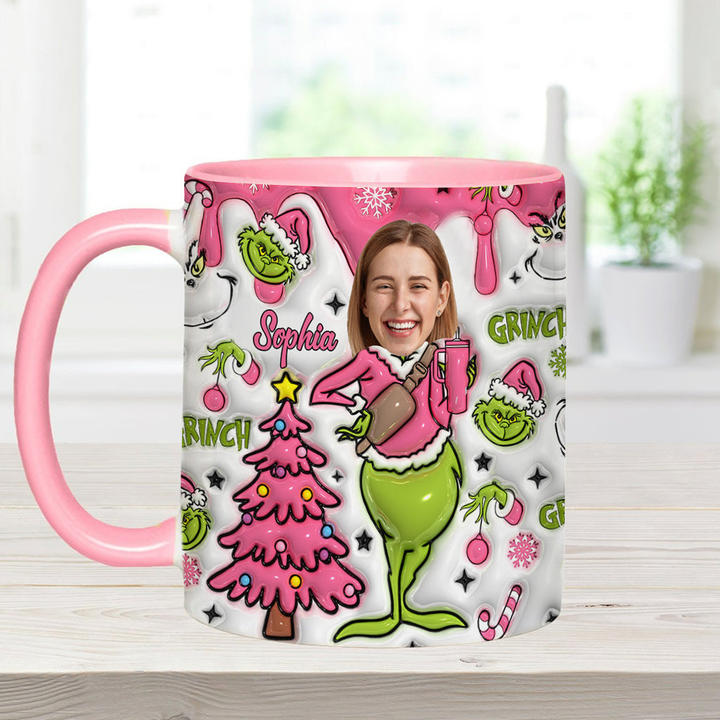 Personalized Grinch Christmas Accent Mug Custom Name Gift Accent Mug GradoCreations