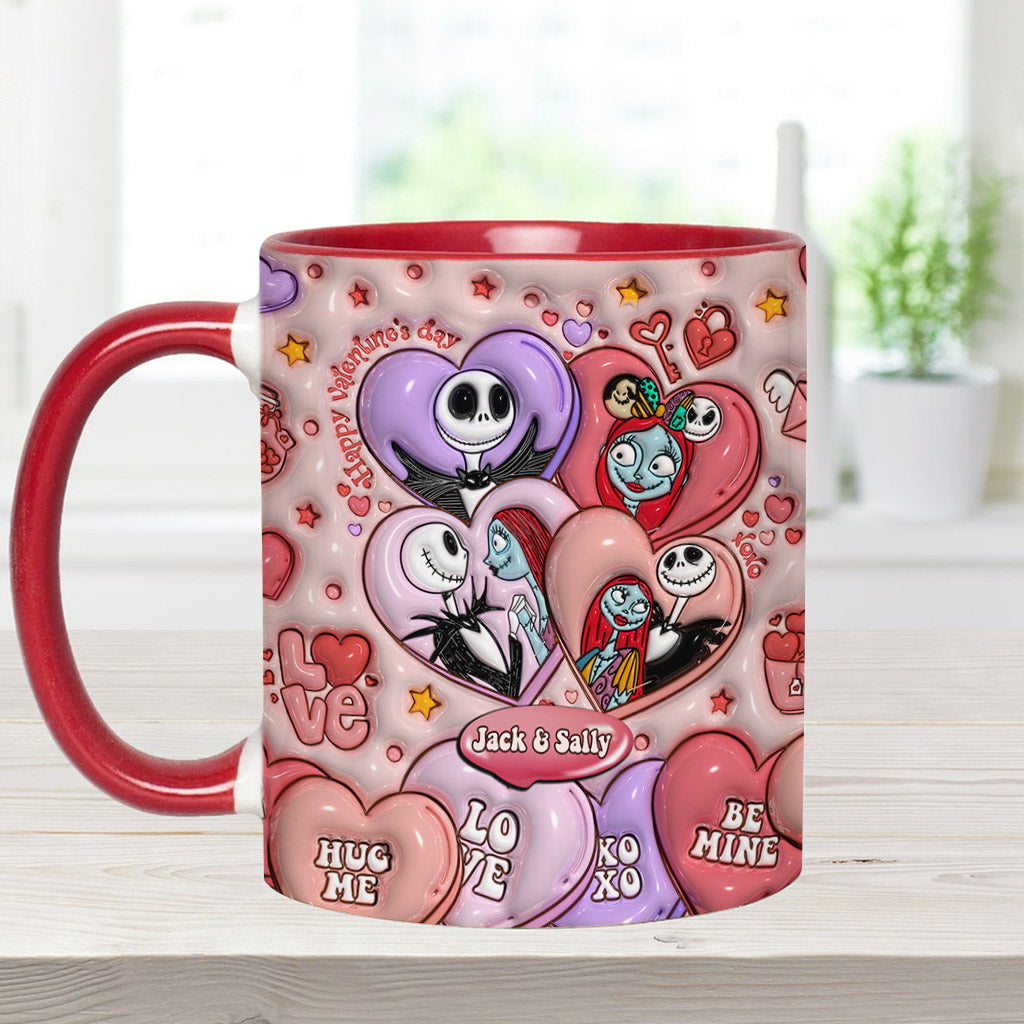 Personalized Valentine's Day Accent Mug Custom Name Gift for Couples Accent Mug GradoCreations