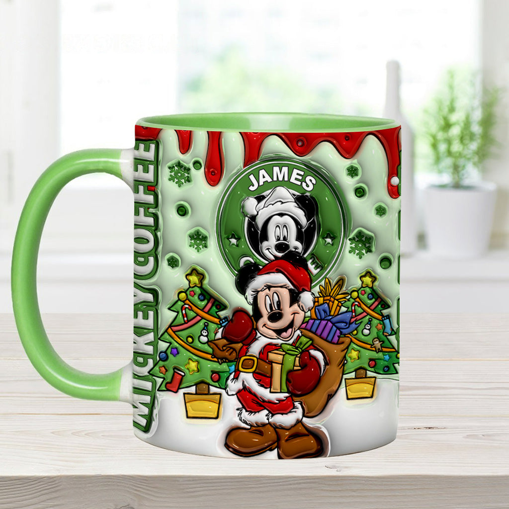 Personalized Christmas Mouse Accent Mug Custom Name Gift Accent Mug GradoCreations