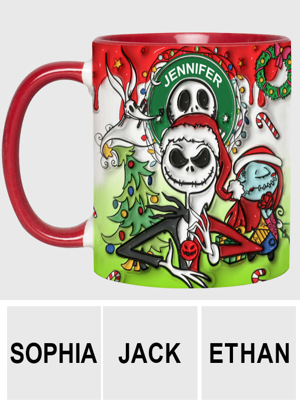 Personalized Nightmare Accent Mug Custom Name Halloween Gift Accent Mug GradoCreations