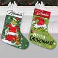 Personalized Grinch Christmas Stocking Custom Name Holiday Decor Christmas Stockings GradoCreations