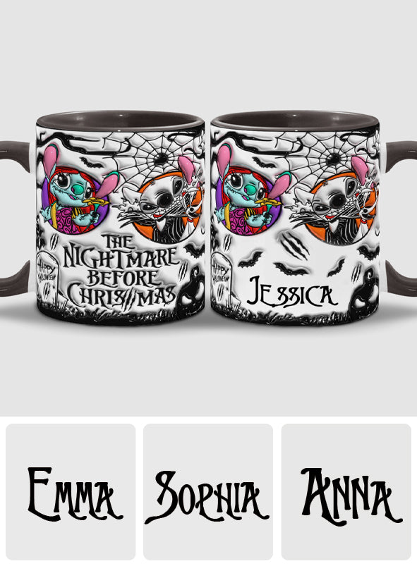 Personalized Nightmare Before Christmas Accent Mug for Gifts Accent Mug GradoCreations