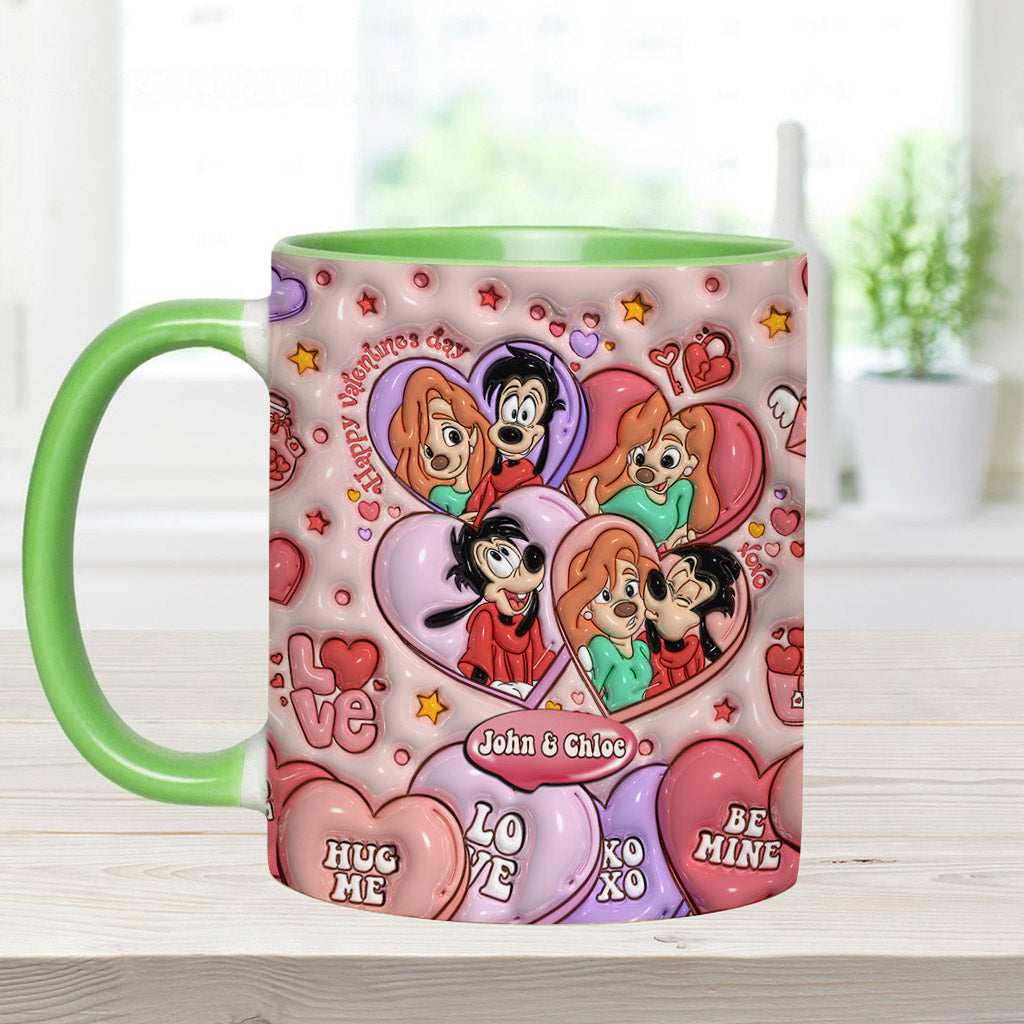 Personalized Valentine’s Day Accent Mug Custom Name Gift for Couple Accent Mug GradoCreations