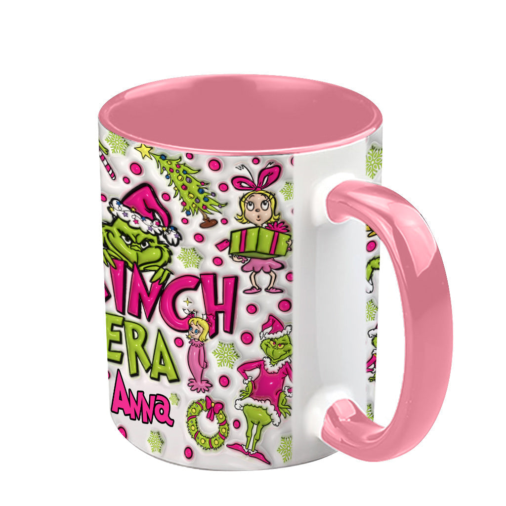 Personalized Grinch Accent Mug Custom Name Holiday Gift Accent Mug GradoCreations
