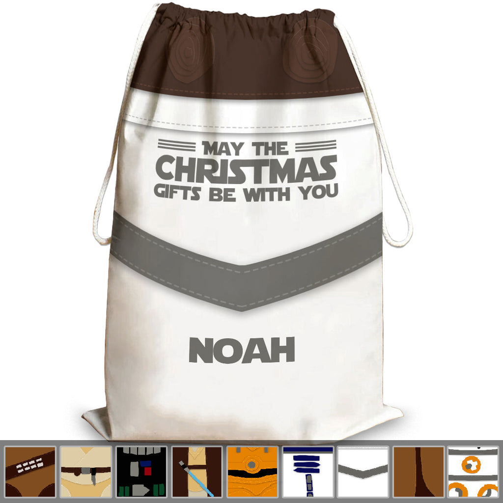 Personalized Christmas Drawstring Tote Bag Custom Name Gift Drawstring Tote Bag GradoCreations