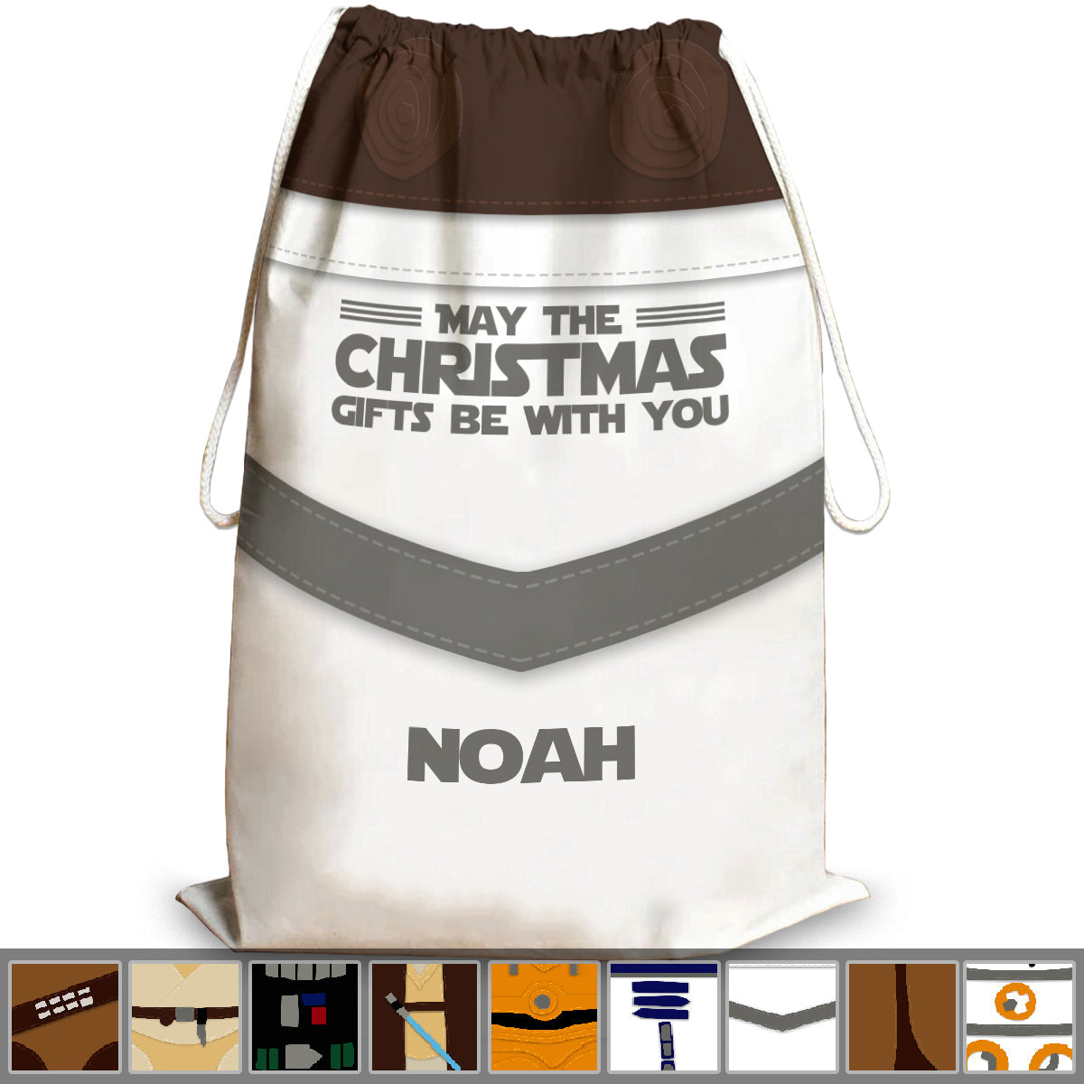 Personalized Christmas Drawstring Tote Bag Custom Name Gift Drawstring Tote Bag GradoCreations