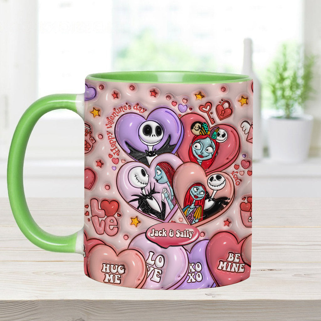Personalized Valentine's Day Accent Mug Custom Name Gift for Couples Accent Mug GradoCreations