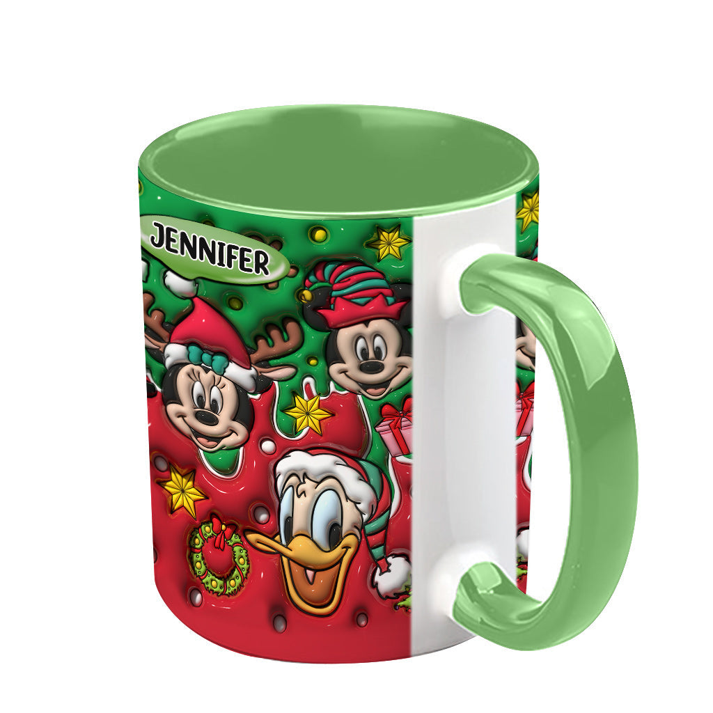 Personalized Christmas Mouse Accent Mug Custom Name Gift Accent Mug GradoCreations