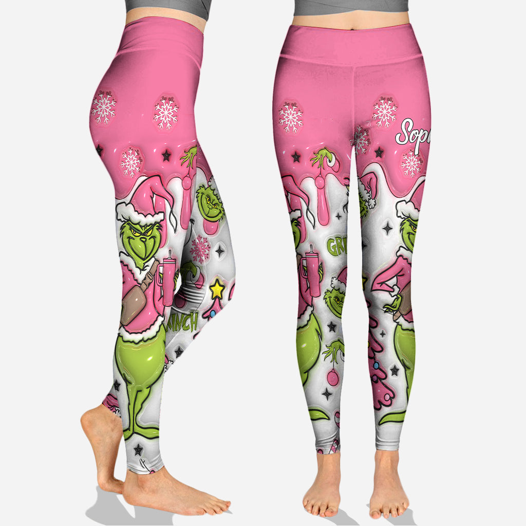 Personalized Pink Snowflakes Hoodie & Leggings Custom Name Gift for Her Hoodie & Leggings GradoCreations