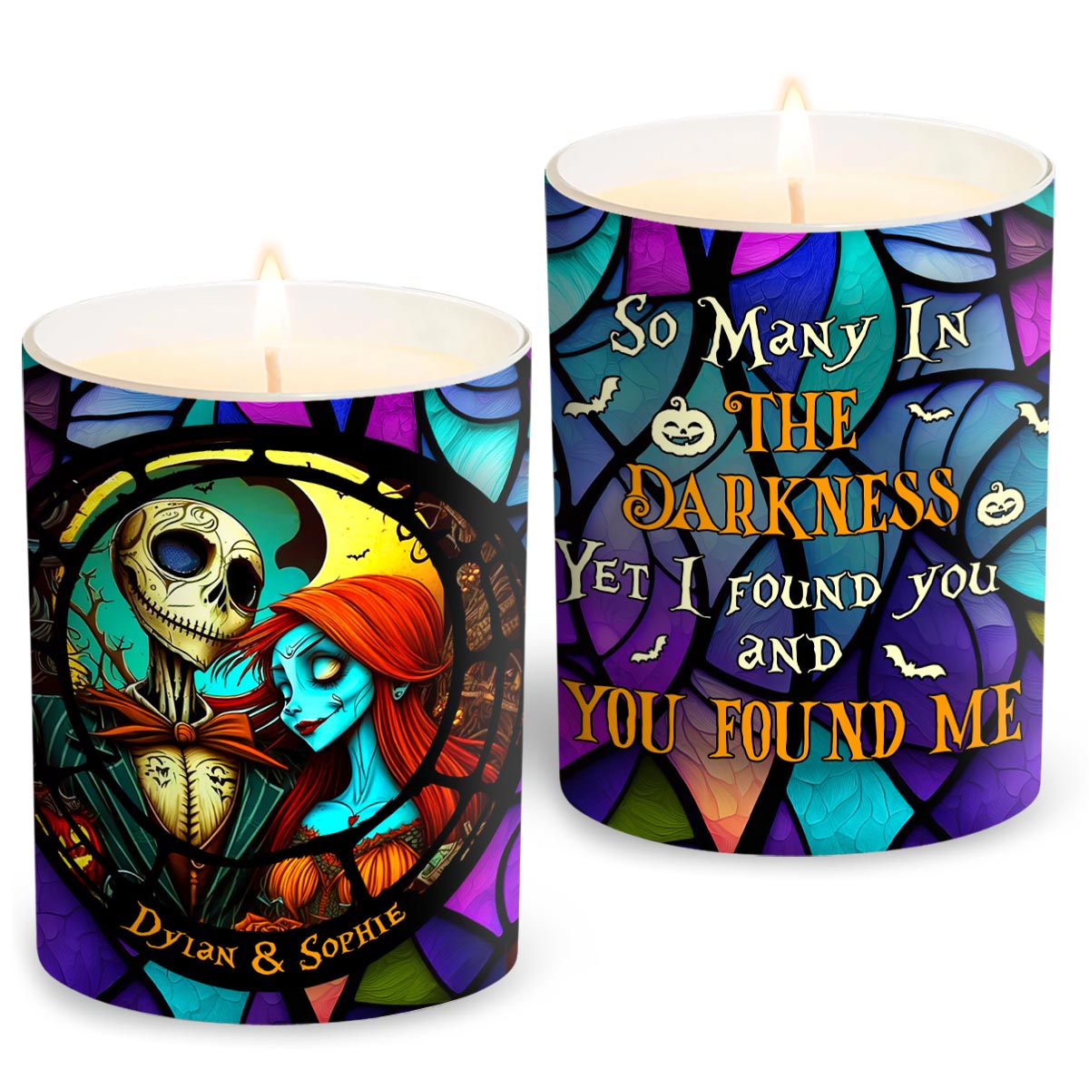 Personalized Nightmare Candle with Custom Names Wooden Lid Gift for Couples Candle With Wooden Lid GradoCreations