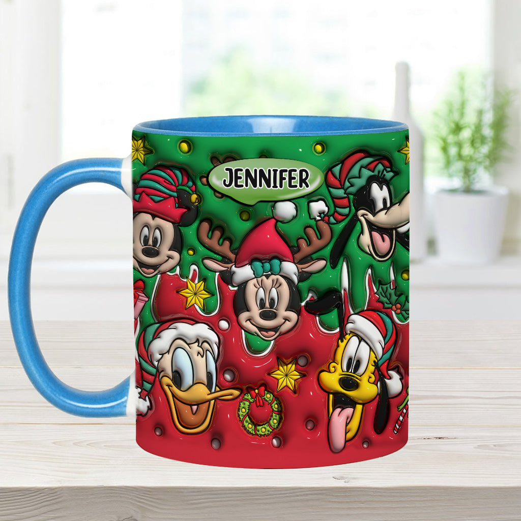Personalized Christmas Mouse Accent Mug Custom Name Gift Accent Mug GradoCreations