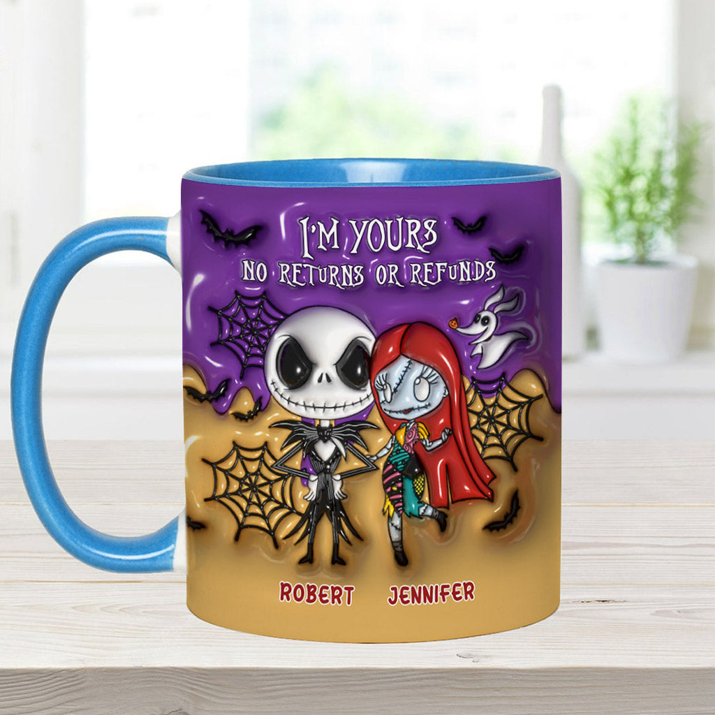 Personalized Nightmare Accent Mug Custom Name Gift for Couples Halloween Accent Mug GradoCreations