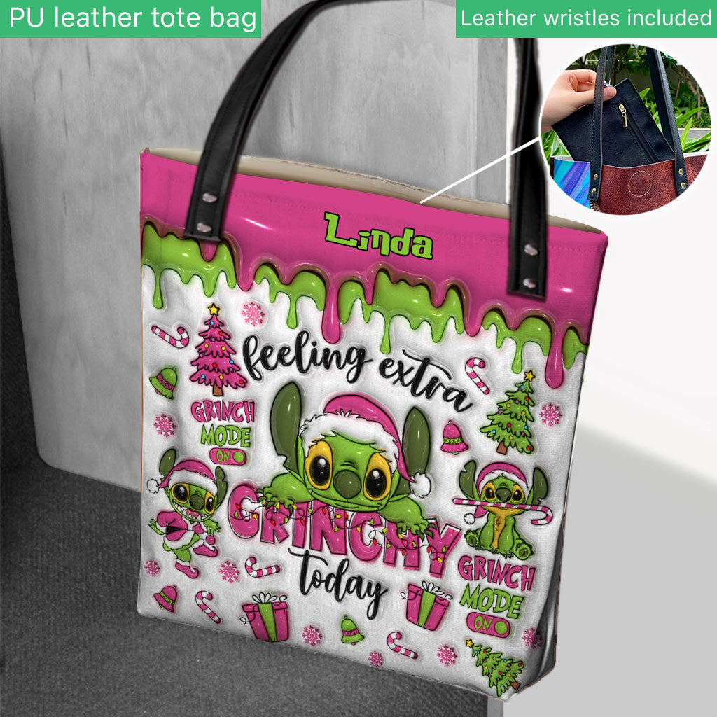 Personalized Grinch Tote Bag Custom Name Gift for Christmas Tote Bag GradoCreations