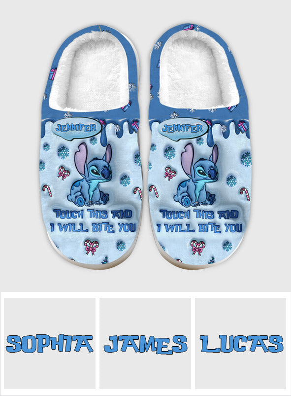 Personalized Ohana Slippers Touch This And I'll Bite You Gift Slippers GradoCreations