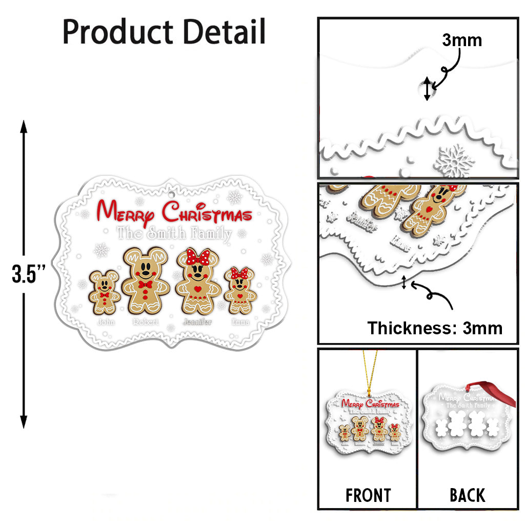 Personalized Christmas Ornament Custom Family Gift Acrylic 3mm One-sided Ornament GradoCreations