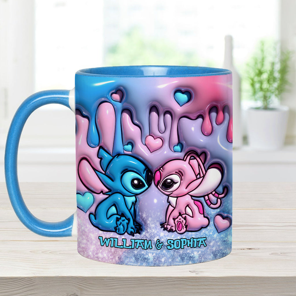 Personalized Ohana Accent Mug Custom Names Gift for Couple Accent Mug GradoCreations