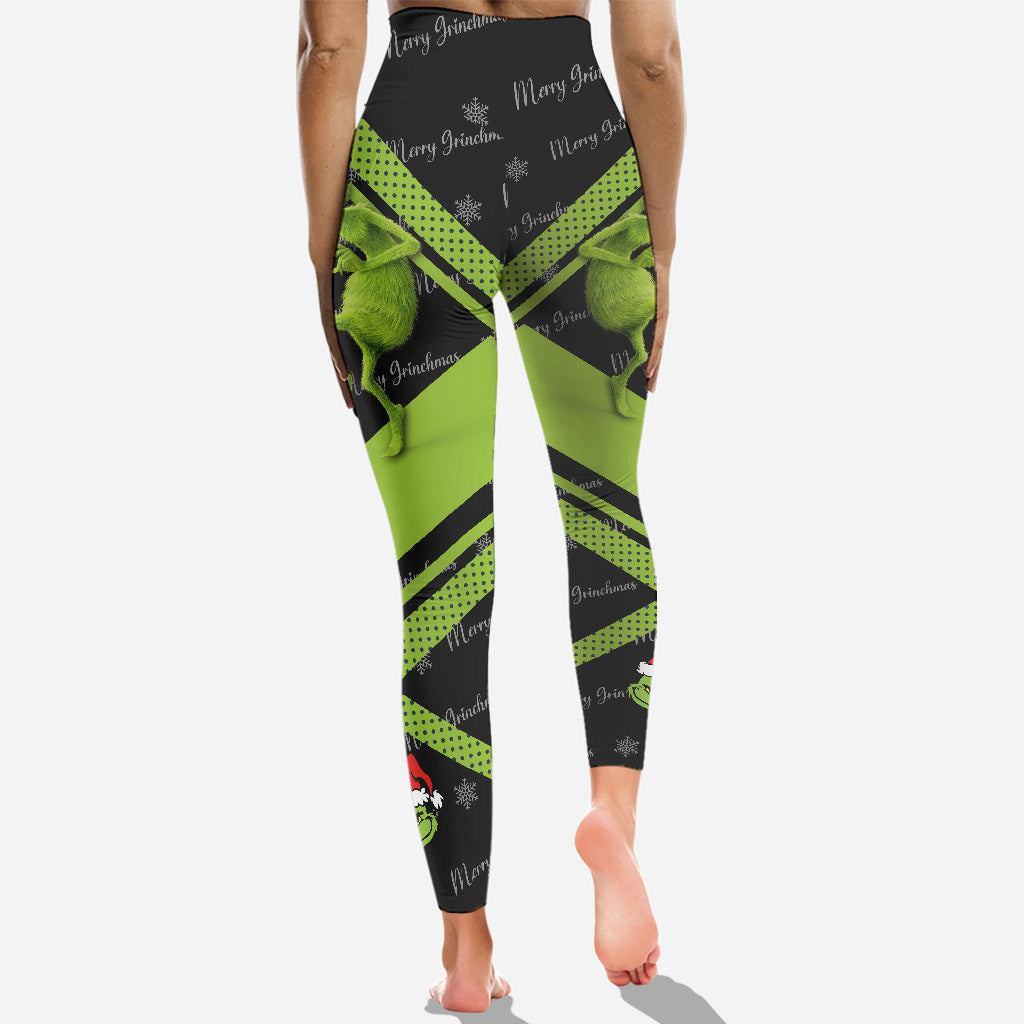 Personalized Grinch Hoodie and Leggings Custom Name Gift for Christmas Hoodie & Leggings GradoCreations